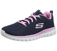 Skechers Graceful Get Connected Regular, Zapatillas Mujer, Navy Mesh Pink Trim, 37 EU