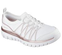 Skechers Tenis para mujer Graceful Purecrush tejido blanco y oro rosa 40 EU