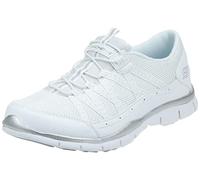 Skechers Gratis - Pasear, Zapatillas Deportivas Hombre, Blanco y Plateado, 36.5 EU