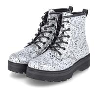 Skechers Gravlen Hi Doodle Down, Botas Cortas al Tobillo, Silver PU/Black Trim, 28.5 EU