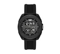 Skechers Greencraig - Reloj analógico digital de silicona negra para hombre, Negro -