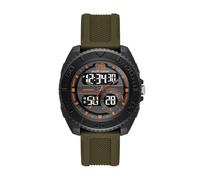 Skechers Greencraig - Reloj analógico digital de silicona verde para hombre, Verde