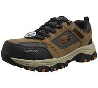 Skechers GREETAH, Zapatillas para Hombre, Brown Suede Leather W/ Textile, 48.5 EU
