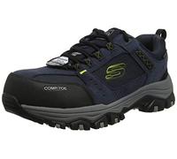 Skechers GREETAH, Zapatillas para Hombre, Navy Suede Leather W/ Textile, 42 EU