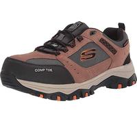 Skechers Greetah Zapato de seguridad para hombre, Marrón/Negro, 7 Wide