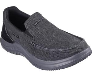Skechers Hasting Fielden- Zapatos sin Cordones para Hombre, Lona Negra., 42.5 EU