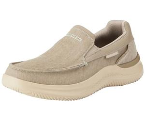 Skechers Hasting Fielden- Zapatos sin Cordones para Hombre, Taupe Canvas, 44 EU