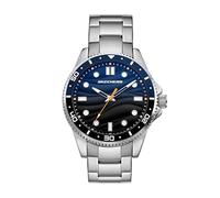 Skechers Haymar - Reloj analógico de Metal Plateado para Hombre (Modelo: SR5271)