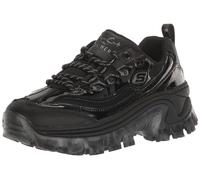 Skechers Hi-Ryze Doja'Lite Shine, Zapatillas Mujer, Black Patnet Leather Durabuck Mesh Trim, 38.5 EU