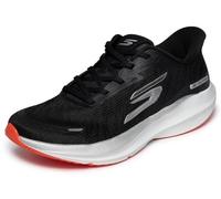 Skechers Hombre Aero Pulse Performance Running Shoes - Lightweight Engineered Mesh Low-Top Daily Runner with Arch Support Slip-In Entrenador, Black Textile Silver Orange Trim, 47 EU