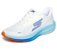 Skechers Hombre Aero Pulse Performance Running Shoes - Lightweight Engineered Mesh Low-Top Daily Runner with Arch Support Slip-In Entrenador, White Textile Aqua Trim, 48 EU