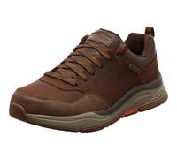 Skechers Zapatillas para hombre Benago Relaxed Fit Cuero impermeable Marrón oscuro Talla 41