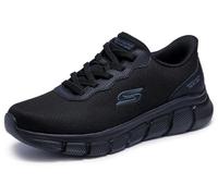 Skechers Hombre Bobs B Flex Glacial Edge Slip-In Entrenador, Black Mesh, 41.5 EU
