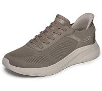 Skechers Hombre Bobs Squad Chaos Solid Step Zapatillas, Dark Taupe Knit, 43 EU