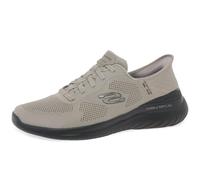 Skechers Hombre Bounder 2.0 Emerged Slip-In ENTRENADOR, Taupe Mesh/Synthetic/Black Trim, 42 EU