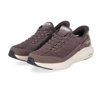 Skechers Hombre Contour Foam Cozy FIT Zapatillas, Brown Cozypoly/Duraleather/Trim, 42.5 EU