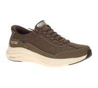 Skechers Hombre Contour Foam Cozy FIT Zapatillas, Brown Cozypoly/Duraleather/Trim, 45 EU