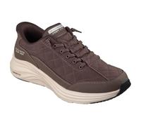 Skechers Hombre Contour Foam Cozy FIT Zapatillas, Brown Cozypoly/Duraleather/Trim, 47.5 EU