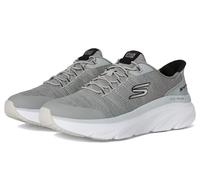 Skechers Hombre D'Lux Walker 3.0 Drevven Zapatillas Deportivas, Gray Knit Synthetic Black Trim, 42.5 EU