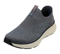 Skechers Hombre Edgeride Commissioner Slip-In ENTRENADOR, Navy Knit/Orange Trim, 48.5 EU