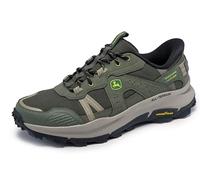 Skechers Hombre Equalizer 5.0 Trail Harvester Zapatillas, Green Leather/Mesh, 46 EU