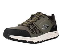 Skechers Zapatillas para hombre ESCAPE PLAN Verde (cuero oliva/malla, detalles negros) 43 EU