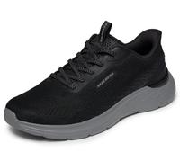 Skechers Hombre Garner Slip-In Entrenador, Black Mesh/Synthetic, 42.5 EU