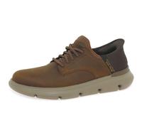 Skechers Zapatillas slip-on Garza-Gervin Casual cuero marrón oscuro Hombre 42.5 EU Ancho