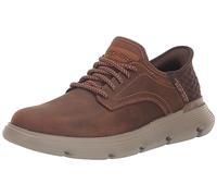 Skechers Hombre Garza Gervin Slip-On, Dark Brown Leather, 44 EU Ancho