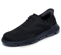 Skechers Hombre Garza Palma Slip-In ENTRENADOR, Black Knit, 41 EU