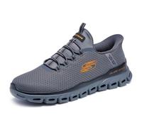 Skechers Hombre Glide-Step Noxus Slip-On | Manos libres, deslizante, espuma viscoelástica refrigerada por aire, lavable a máquina, vegano, entresuela geométrica