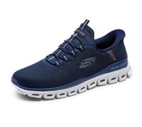 Skechers Hombre Glide-Step Noxus Slip-On | Manos libres, deslizante, espuma viscoelástica refrigerada por aire, lavable a máquina, vegano, entresuela geométrica