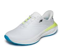 Skechers Hombre Go Golf Mens Synthetic Upper Lace Up Spike Less Golf Shoe Slip-In Entrenador, White/Blue/Yellow, 46 EU