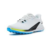 Skechers Hombre Go Golf Mens Waterproof Synthetic Lace-Up Spike Less Golf Shoe Slip-In Entrenador, White/Blue/Yellow, 43 EU