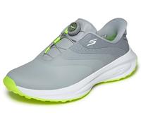 Skechers GO - Tenis de Golf sintéticos Impermeables para Hombre, con Cierre de Esfera, sin Pinchos, Borde Gris/Blanco, Talla 48