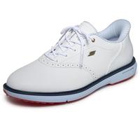 Skechers Hombre Go Golf Prestige SL Waterproof Spiked Golf Shoes Slip-In Entrenador, White/Navy/Red Spikeless, 43 EU