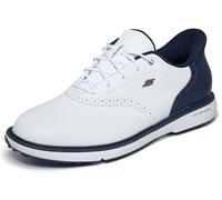Skechers Zapatillas Go Golf Prestige SL para Hombre, Color Blanco/Azul Marino, sin Picos, 45 EU, Blanco Marino Sin Pinchos, 45 EU