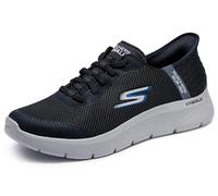 Skechers Hombre GO Walk Flex Hands UP Zapatillas, Black and Grey Textile/Synthetic, 43 EU