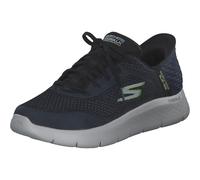 Skechers Hombre Go Walk Flex New World Slip-In ENTRENADOR, Navy And Lime Textile/Synthetic, 45 EU
