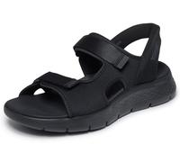 Skechers Hombre Go Walk Flex Sandal Easy Entry Slip-In ENTRENADOR, Black And Lime Textile, 45.5 EU
