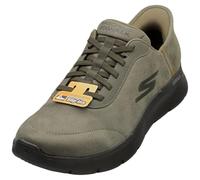 Skechers Hombre GO Walk Flex Smooth Motion Zapatillas, Olive Textile, 42 EU