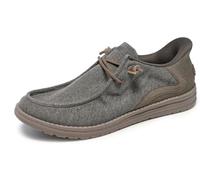 Skechers Hombre Melson Coronado Slip-In ENTRENADOR, Khaki Canvas, 41.5 EU
