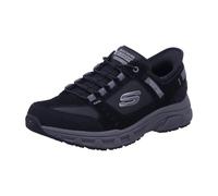 Skechers Hombre Oak Canyon Consistent Winner Slip-In ENTRENADOR, Black Leather/Textile/Synthetic/Charcoal Trim, 45 EU