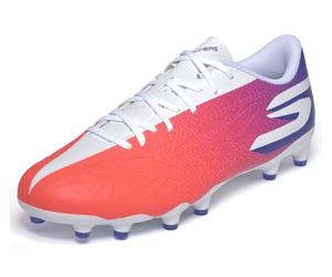 Skechers Hombre Razor 2 Academy Botas de fútbol para Terreno Artificial, White/Blue/Pink, 44.5 EU