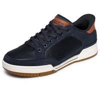 Skechers Hombre Recoil Persius Slip-In Entrenador, Black Pig Suede/Leather/Brown PU, 41.5 EU