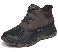 Skechers Botas de lluvia Jdm Respected SwamperRain para hombre, Piel Duraleather color chocolate con ribete negro, 45 EU