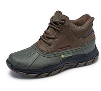 Skechers Hombre Respected Swamper Slip-In ENTRENADOR, Olive Leather/Duraleather/Brown Trim, 42.5 EU