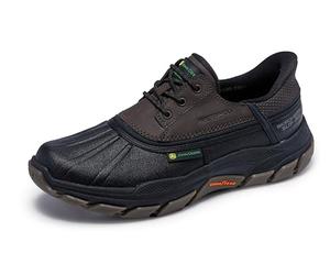 Skechers Hombre Respected Tanzier Slip-In Entrenador | Casual, sin cordones, impermeables, ajuste relajado, espuma viscoelástica refrigerada por aire, goma Goodyear