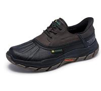 Skechers Hombre Respected Tanzier Slip-In ENTRENADOR, Chocolate Leather/Duraleather/Black Trim, 41 EU