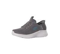 Skechers Hombre Skech-Lite Pro Primebase Slip-In ENTRENADOR, Charcoal Mesh/Blue Trim, 47.5 EU